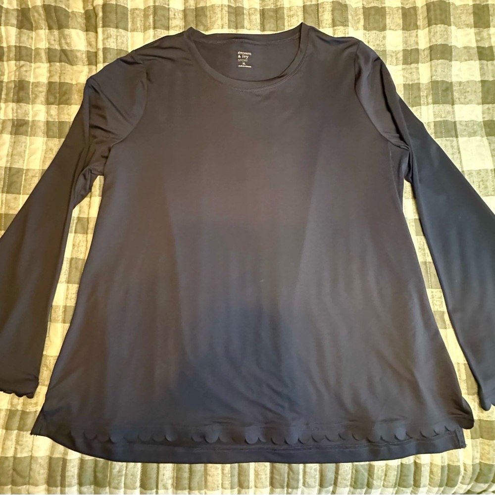 Crown & Ivy Sport Navy Top